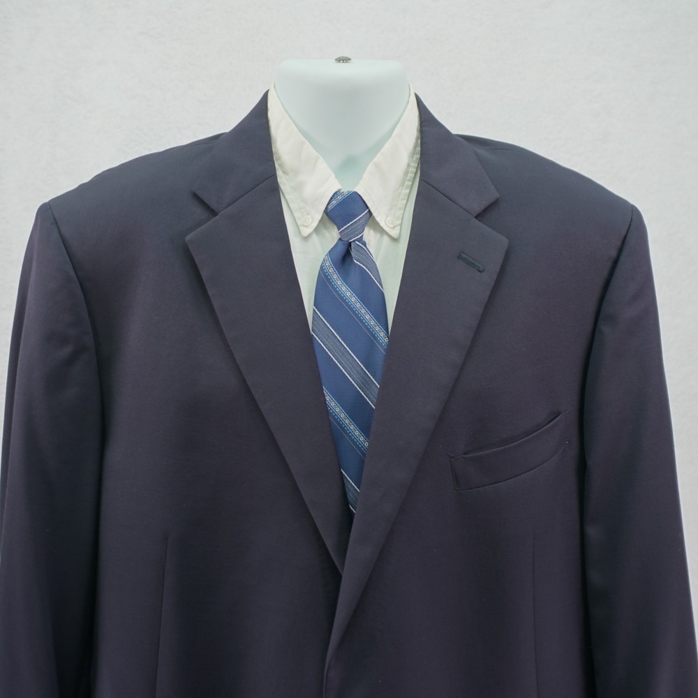 Hart Schaffner Marx Blue Wool 2 Bronze Button Blazer 50L